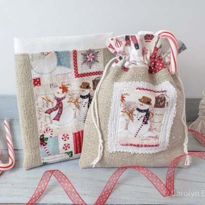 Quick and easy sew: fabric holiday gift bags