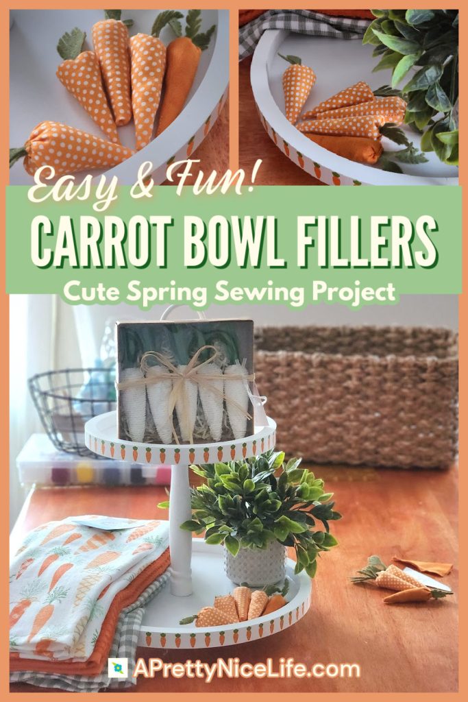 Easy & Fun Carrot Bowl Fillers Cute Spring Sewing Project