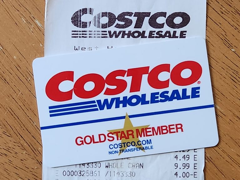 Picture of a Costco card and receipt
