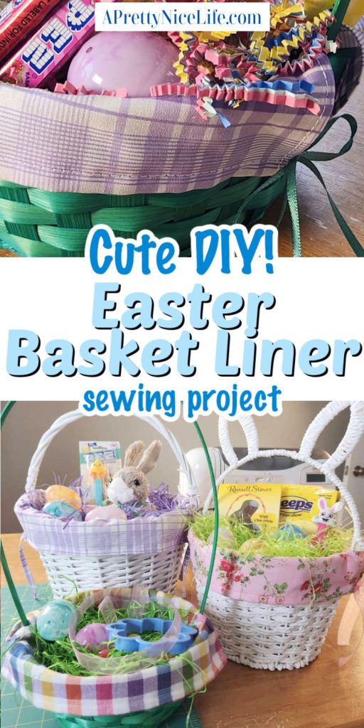 Cute DIY fabric Easter basket liner sewing pattern