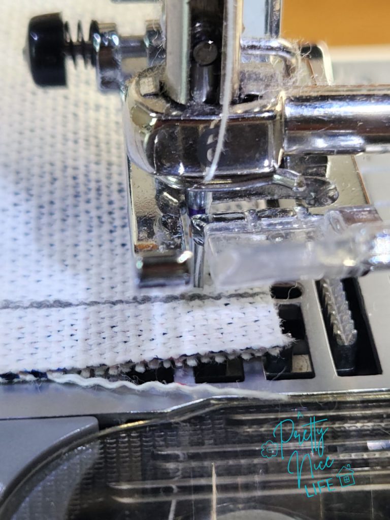 sew the sides together, stopping 1/4" from the bottom. 