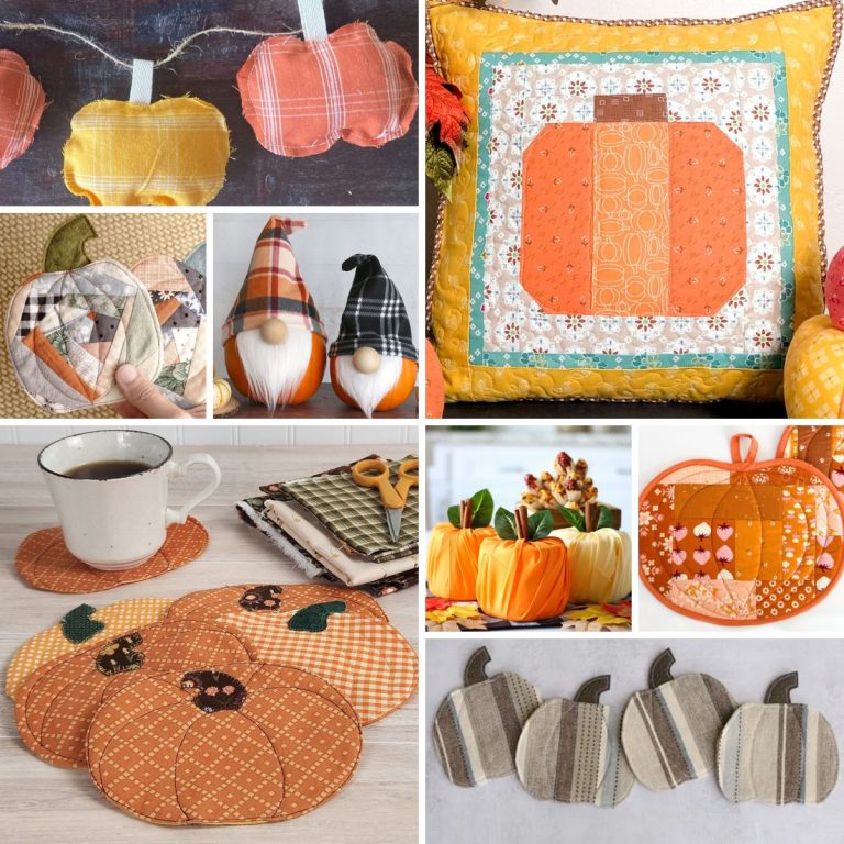 Various pumpkin themed sewing projects